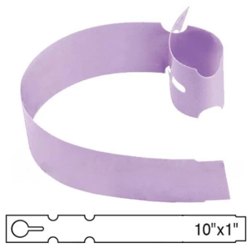 BarcodeFactory 10x1 Thermal Lavender Tree Wrap Tags [Non-Perforated] BAR-EP10X1X4-LA