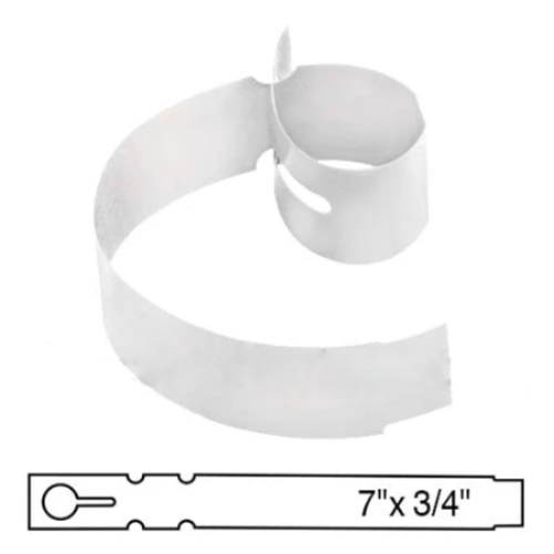 BarcodeFactory 7x0.75 Thermal White Tree Wrap Tags [Non-Perforated] BAR-EP7X07X5-WH