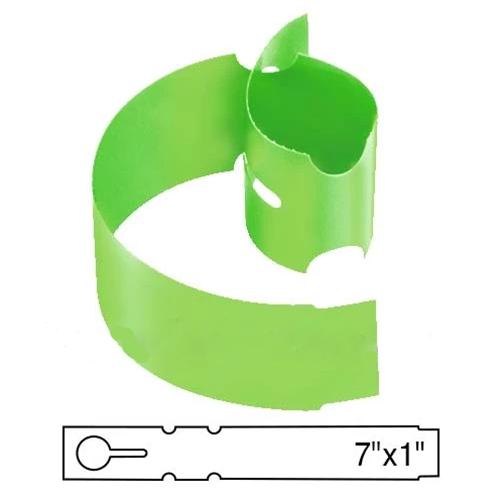 BarcodeFactory 7x1 Thermal Lime Tree Wrap Tags [Non-Perforated] BAR-WP7X1-LM