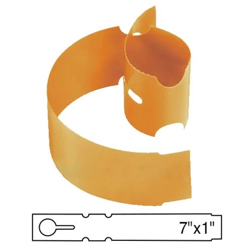 BarcodeFactory 7x1 Thermal Gold Tree Wrap Tags [Non-Perforated] BAR-WP7X1-GO
