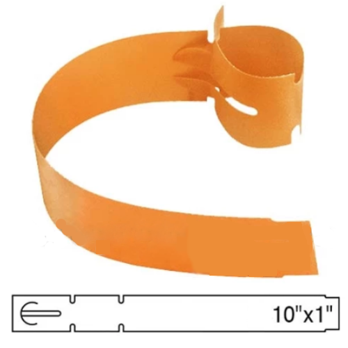 BarcodeFactory 10x1 Thermal Gold Tree Wrap Tags [Non-Perforated] BAR-EPT10X1X4-GO