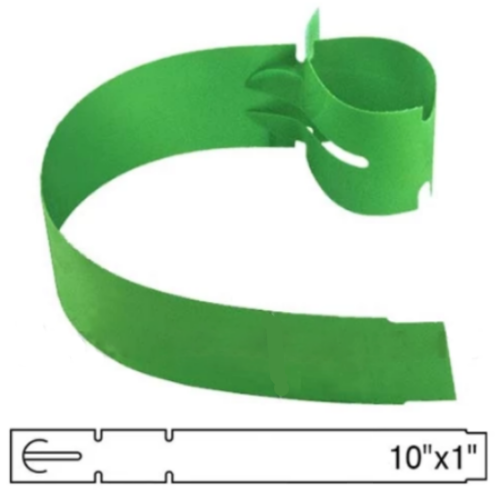 BarcodeFactory 10x1 Thermal Green Tree Wrap Tags [Non-Perforated] BAR-EPT10X1X4-GR