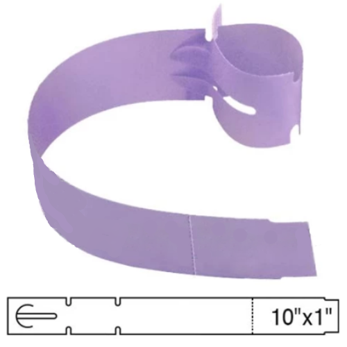 BarcodeFactory 10x1 Thermal Lavender Tree Wrap Tags [Perforated] BAR-EPT10X1X4P-LA-EA