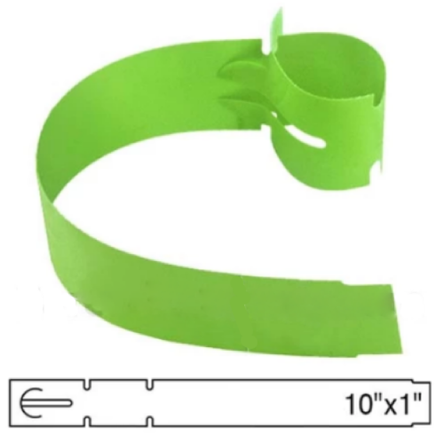 BarcodeFactory 10x1 Thermal Lime Tree Wrap Tags [Non-Perforated] BAR-EPT10X1X4-LM-EA