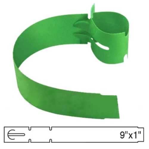 BarcodeFactory 9x1 Thermal Green Tree Wrap Tags [Non-Perforated] BAR-WPT9X1-GR