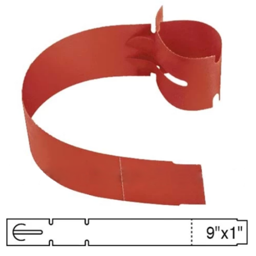 BarcodeFactory 9x1 Thermal Red Tree Wrap Tags [Non-Perforated] BAR-WPT9X1-RD