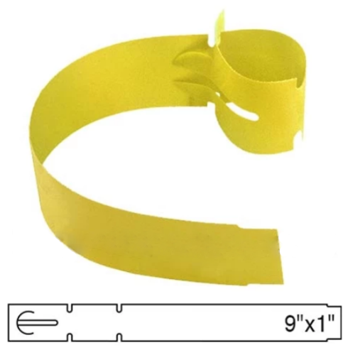 BarcodeFactory 1x9 Thermal Yellow Tree Wrap Tags [Non-Perforated] BAR-WPT9X1-YE-EA
