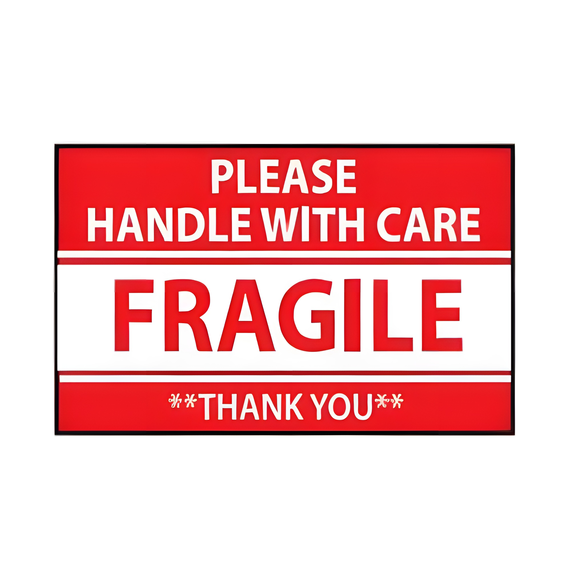Barcodefactory 3" x 5" - Please Handle With Care FRAGILE ALS3502