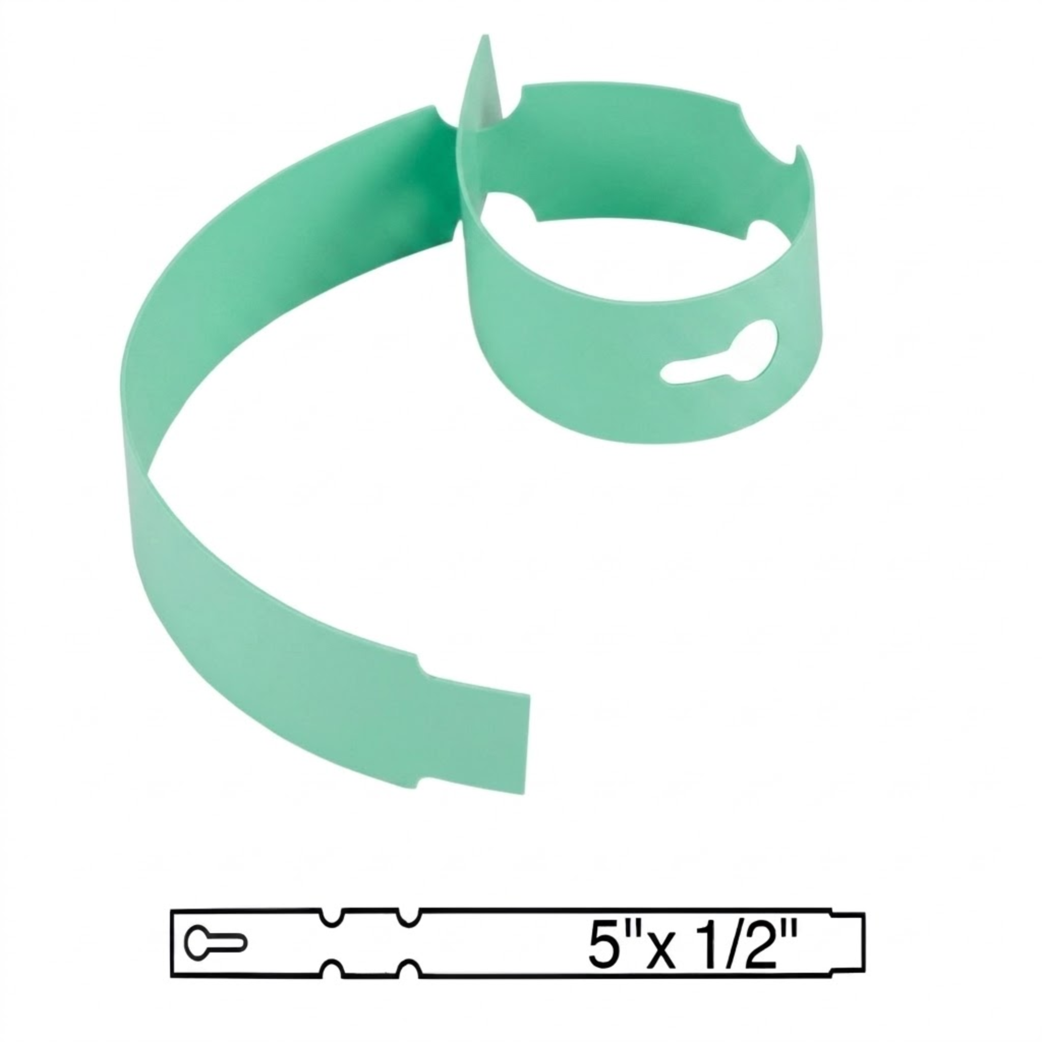 BarcodeFactory 5x0.5 Thermal Mint Tree Wrap Tags  [Non-Perforated] BAR-WP5X05-MT-EA