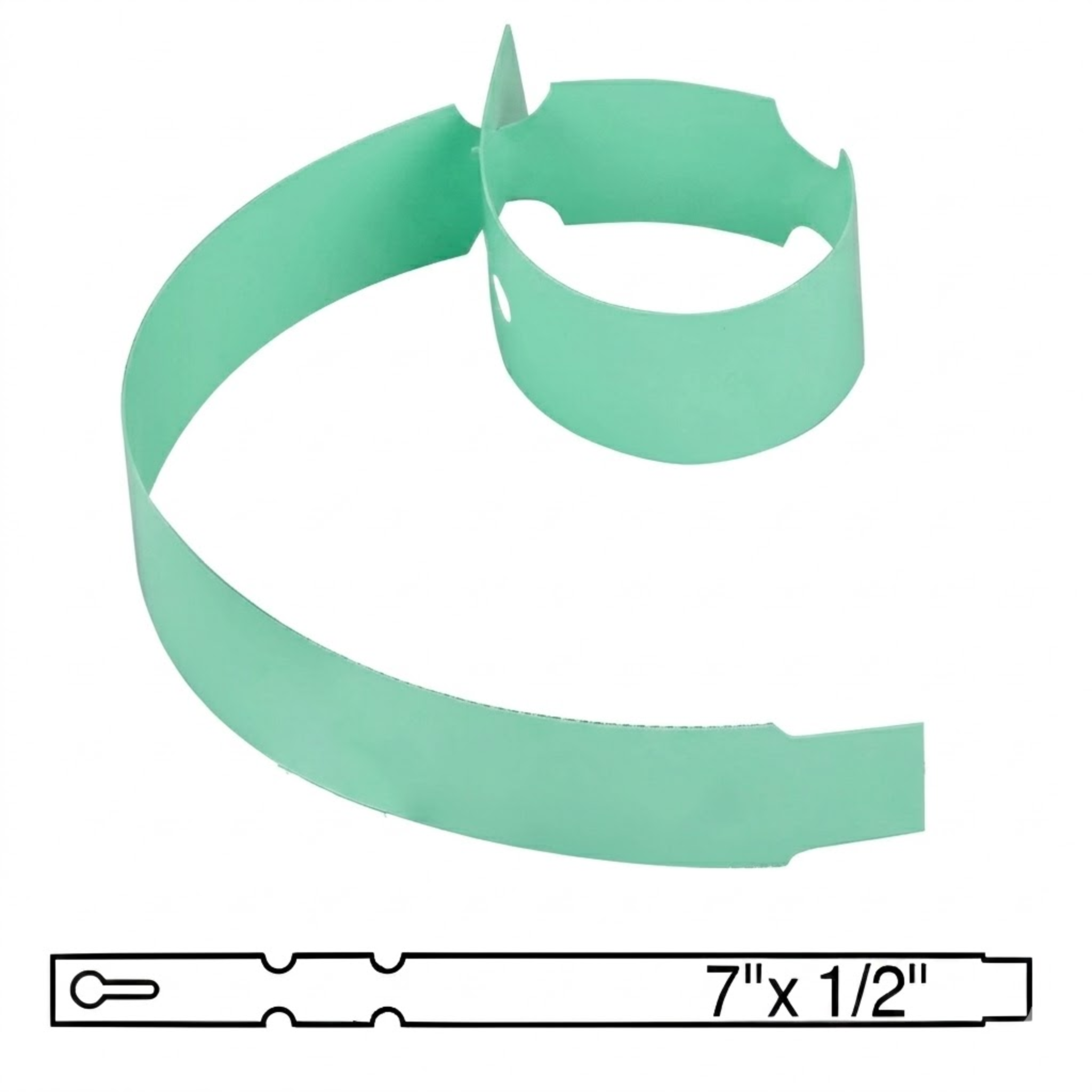 BarcodeFactory 7x0.5 Thermal Mint Tree Wrap Tags [Non-Perforated] BAR-WP7X05-MT