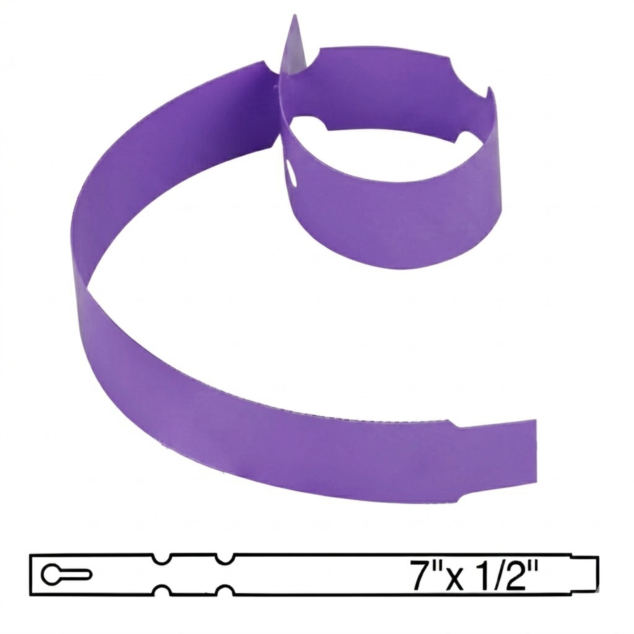BarcodeFactory 7x0.5 Thermal Purple Tree Wrap Tags [Non-Perforated] BAR-WP7X05-PU