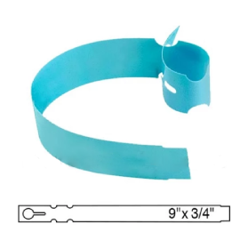 BarcodeFactory 9x0.75 Thermal Blue Tree Wrap Tags [Non-Perforated] BAR-WP9X07-BL