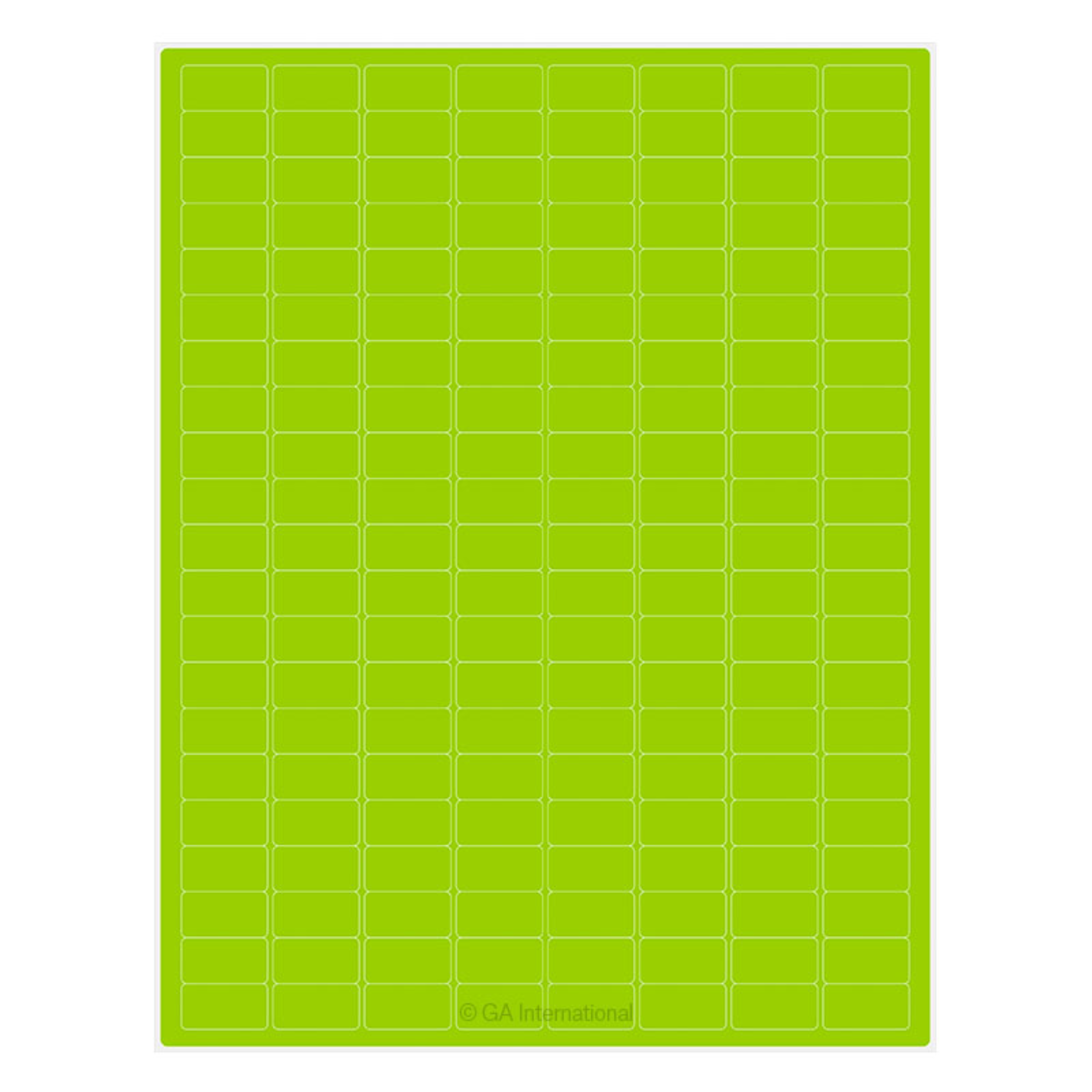 LabTAG 0.94″ x 0.5″ Cryogenic Laser Labels (8.5″ x 11″ Sheet Size, Green Apple) CLA-12GA