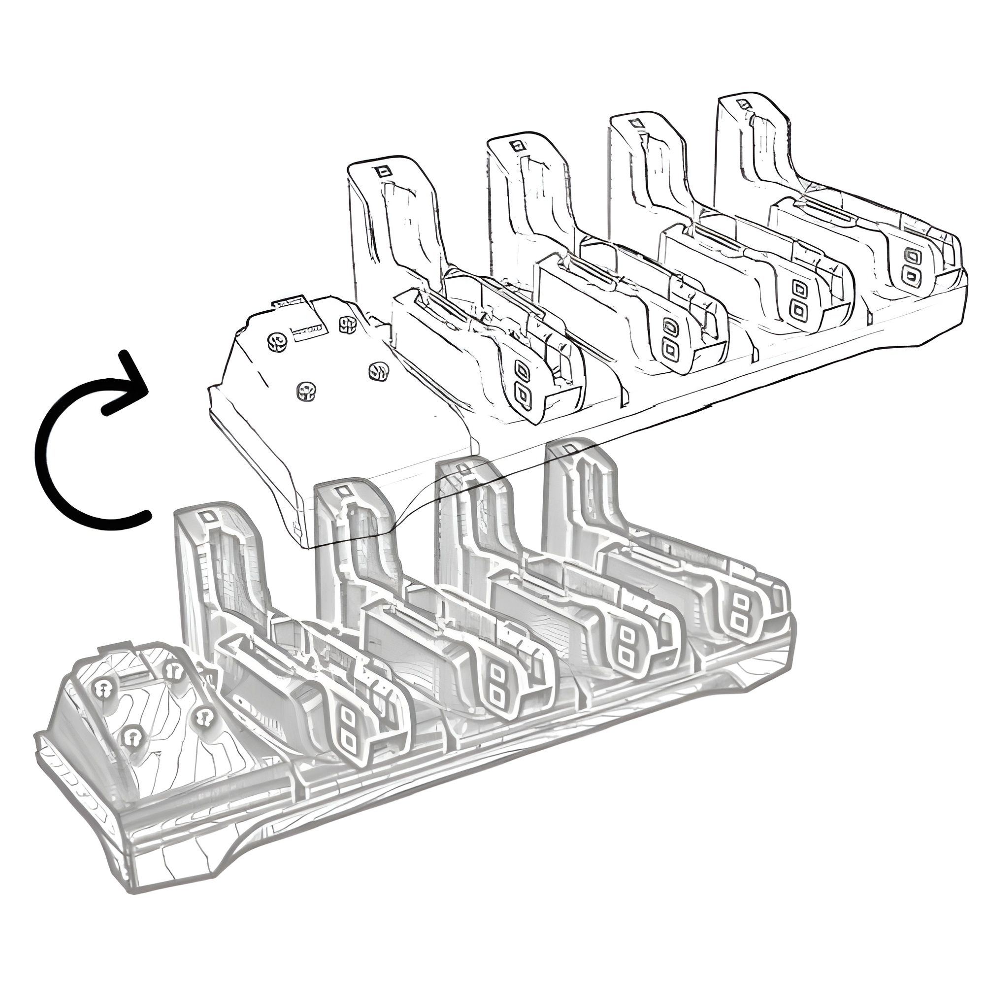 Zebra Device Cradle Cup Replacement Kit CRDCUP-4S-ET5TOET4
