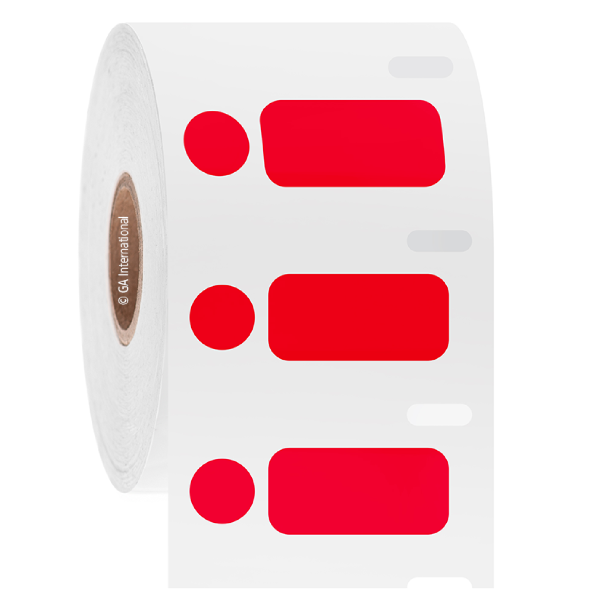 LabTAG 1.04″ x 0.5″ + 0.375″ Circle DYMO Cryogenic Labels (Red) [Non-Perforated] EG1F-081RE