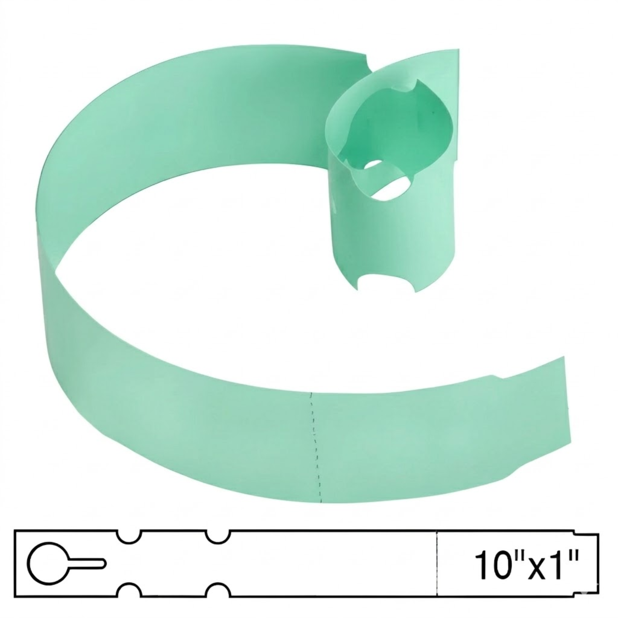 BarcodeFactory 10x1 Thermal Mint Tree Wrap Tags [Perforated] BAR-EP10X1X4P-MT