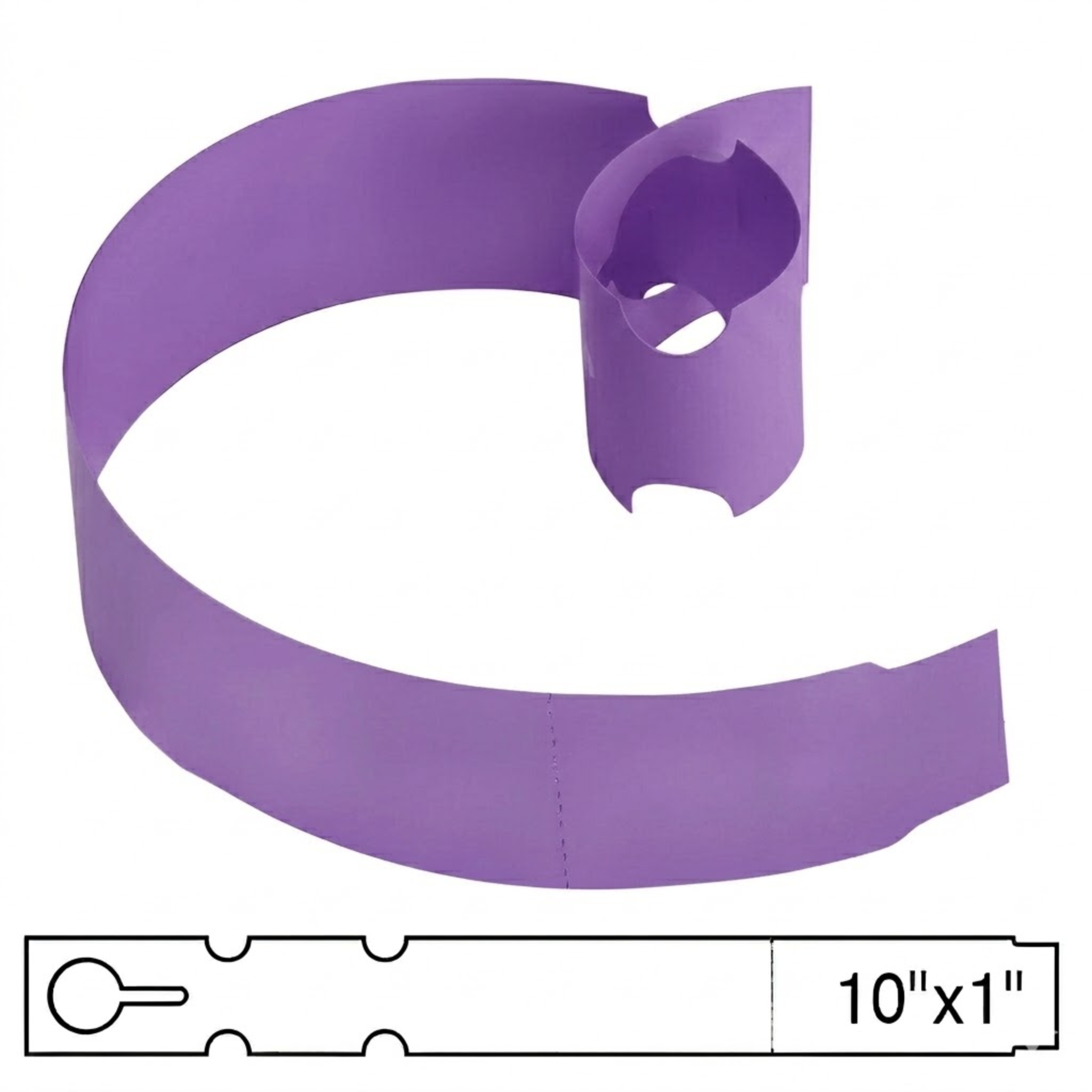 BarcodeFactory 10x1 Thermal White Tree Wrap Tags [Perforated] BAR-EP10X1X4P-PU