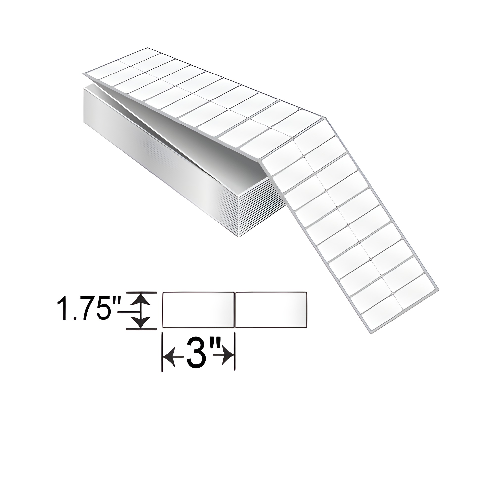 Barcodefactory 3x1.75  TT Label [Fanfold, 2up, Perforated] 013403