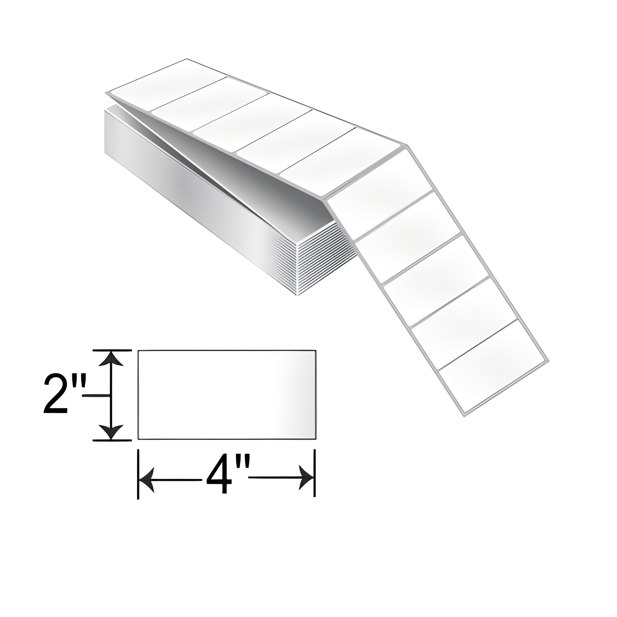 Barcodefactory 4x2  TT Label [Fanfold, Perforated] RT-4-2-2500-FF