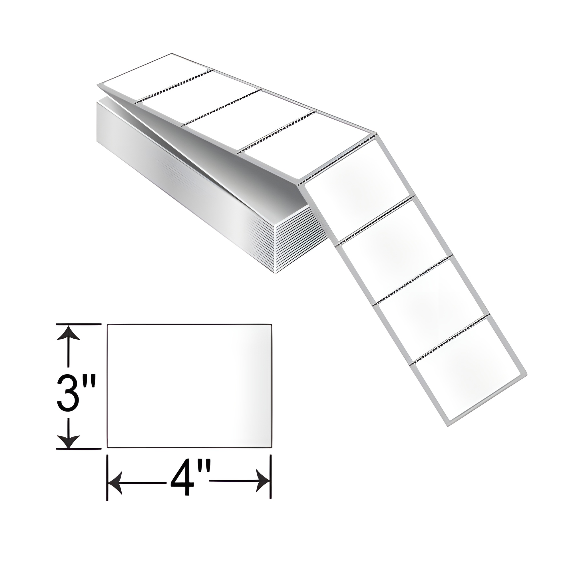 Barcodefactory 4x3  TT Label [Fanfold, Perforated] 670072
