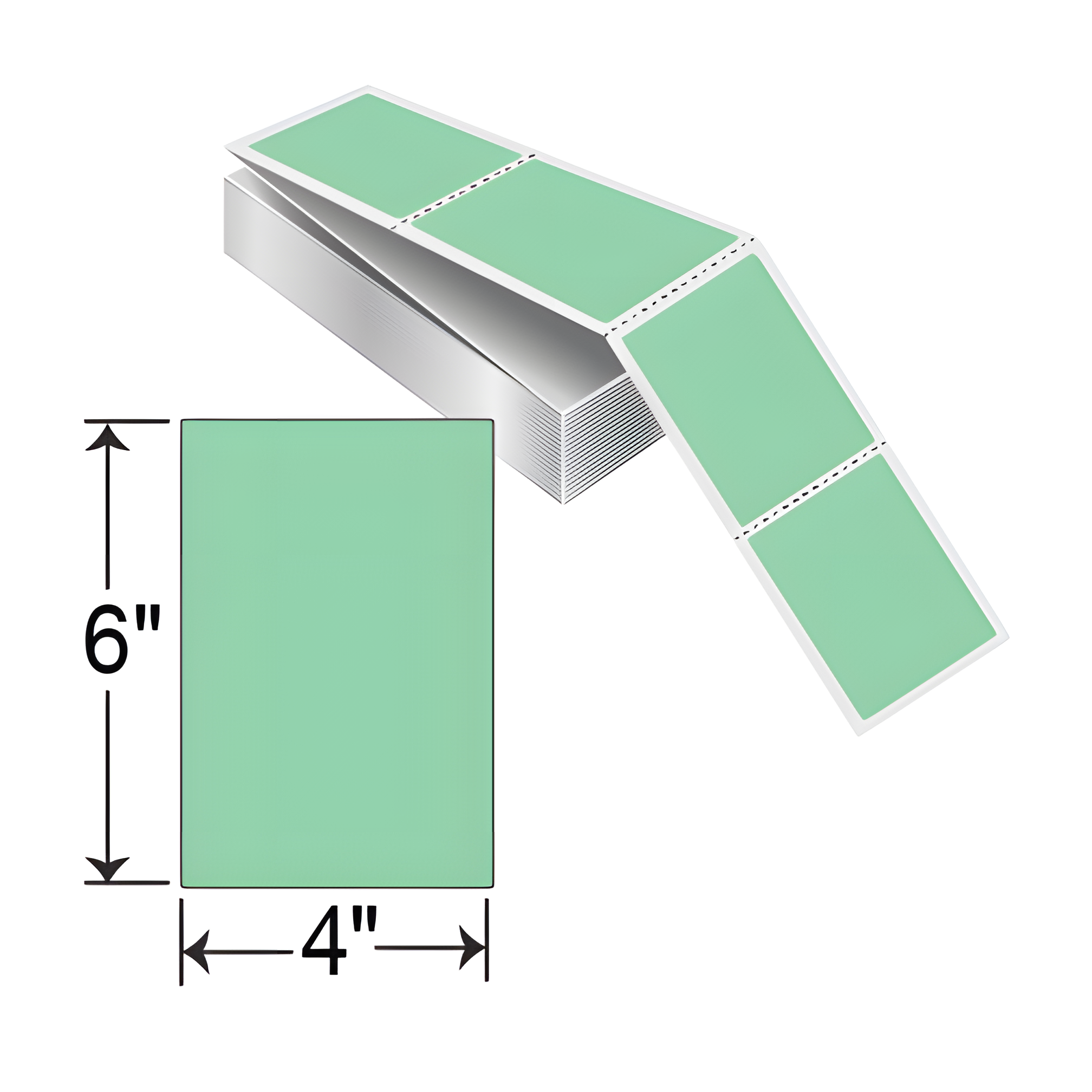 Barcodefactory 4x6  TT Label [Fanfold, Perforated, Green] CGP400600F1F00B