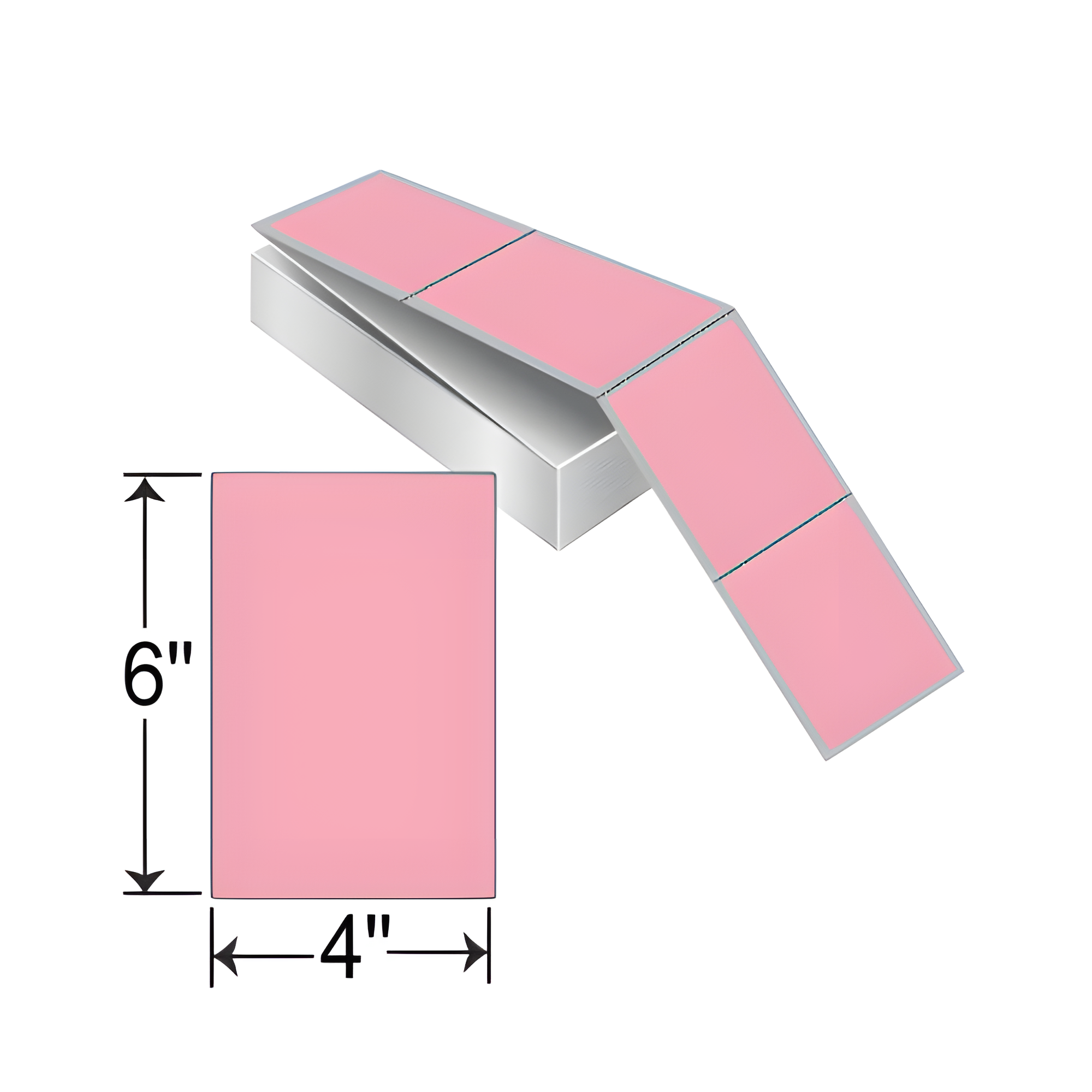 Barcodefactory 4x6  TT Label [Fanfold, Perforated, Pink] CPP400600F1F00B