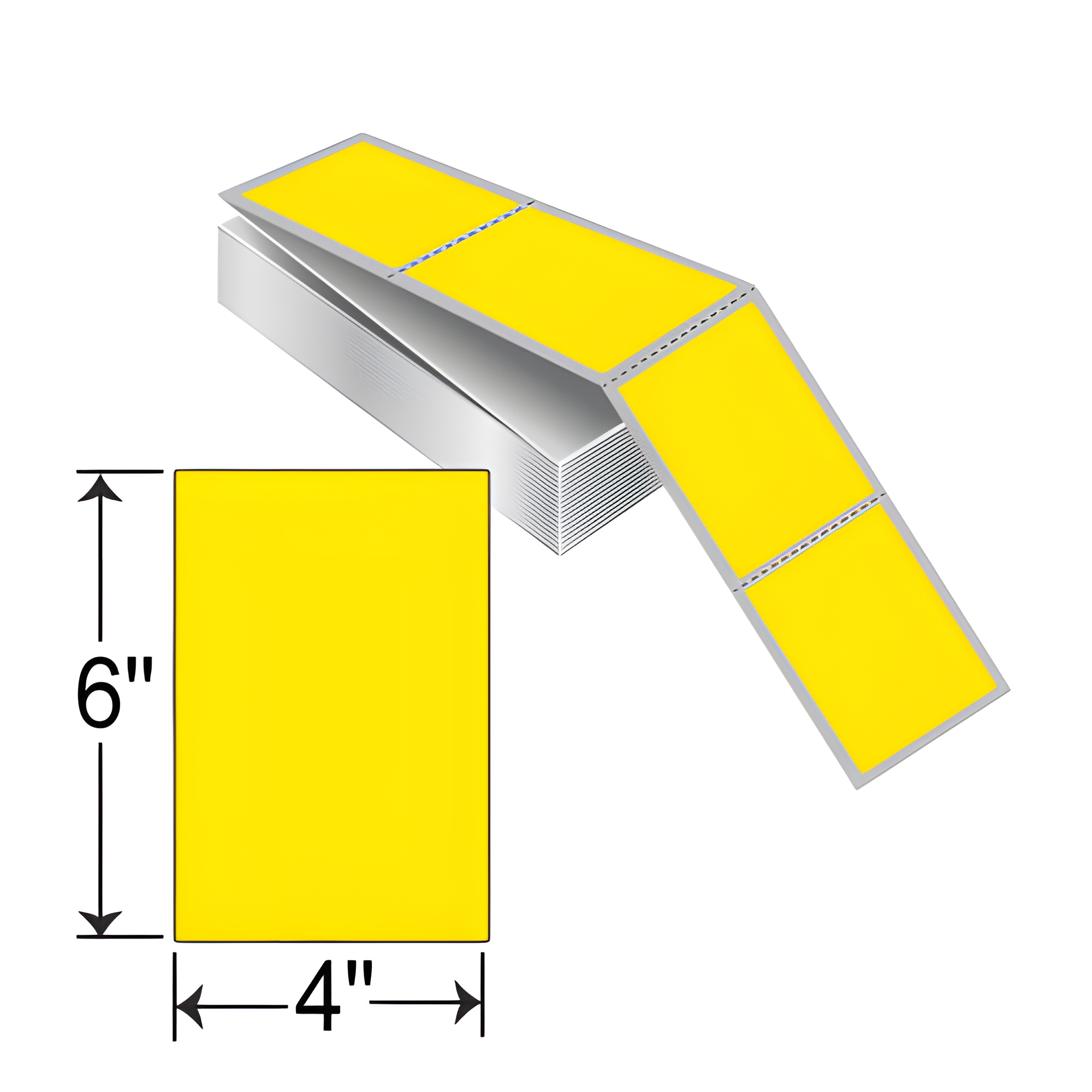 Barcodefactory 4x6  TT Label [Fanfold, Perforated, Yellow] THF46-1PY