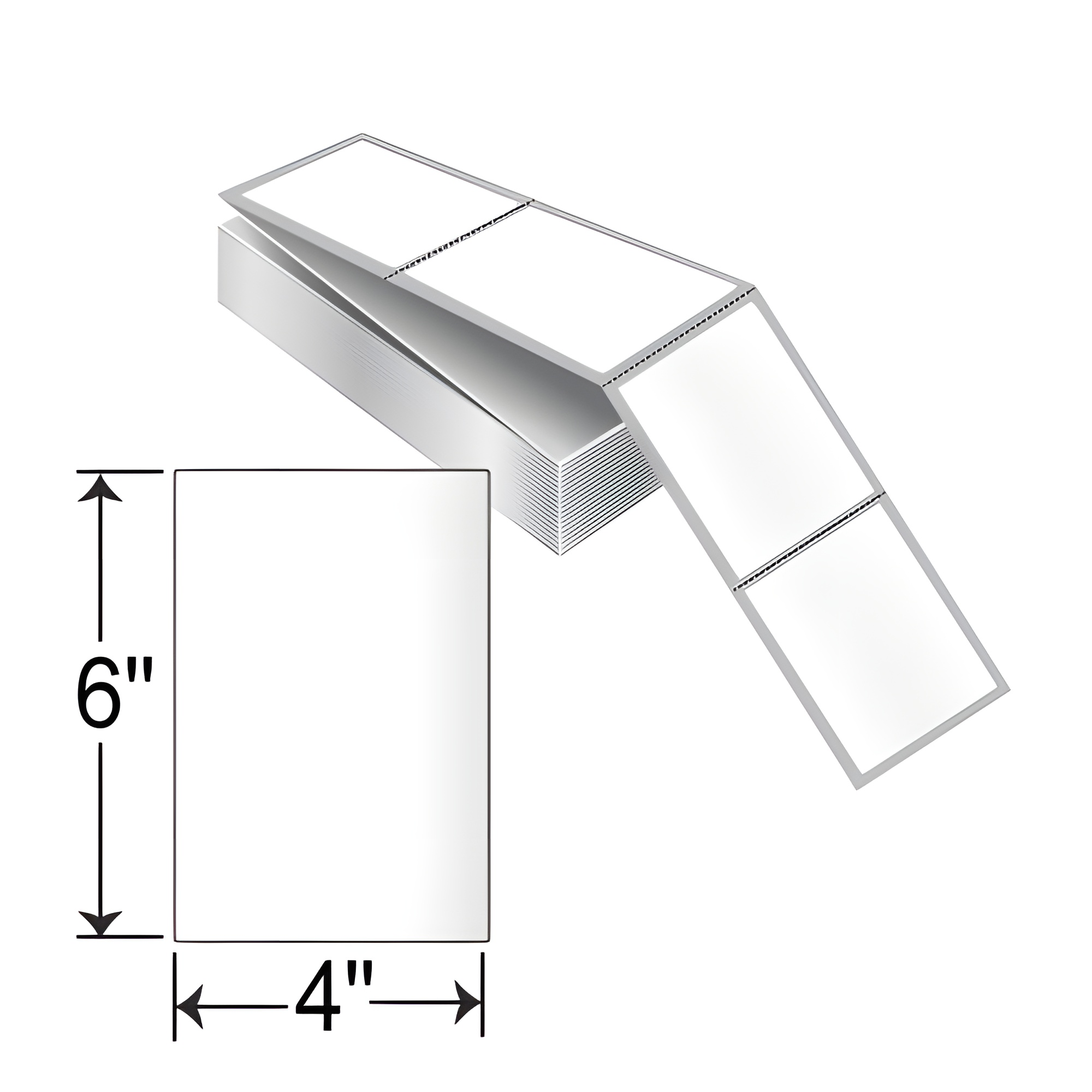 Zebra Z-Perform 2000T 4x6  TT Label [Fanfold, Perforated] 10000299