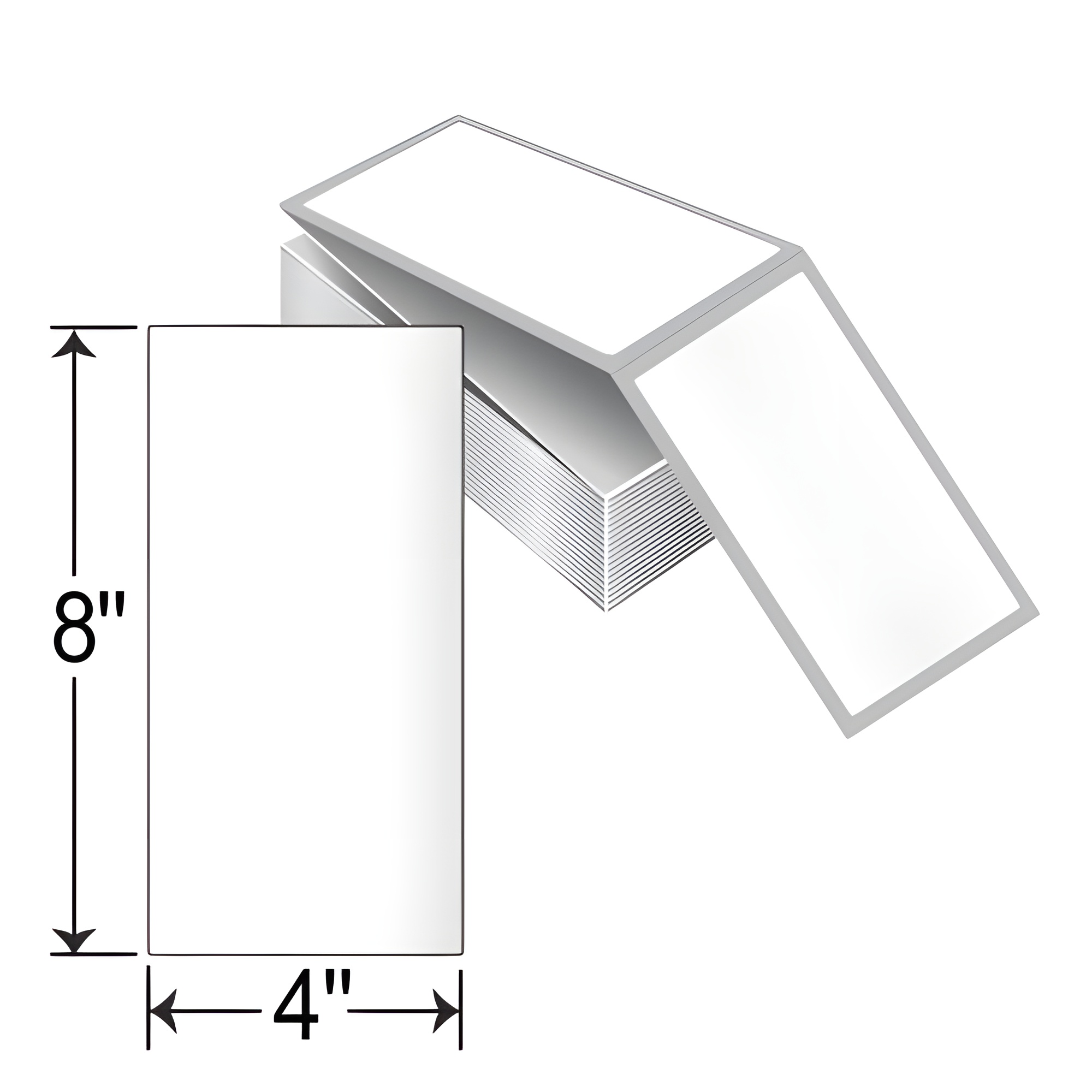 Barcodefactory 4x8  TT Label [Fanfold, Perforated] TTFF4X8BW