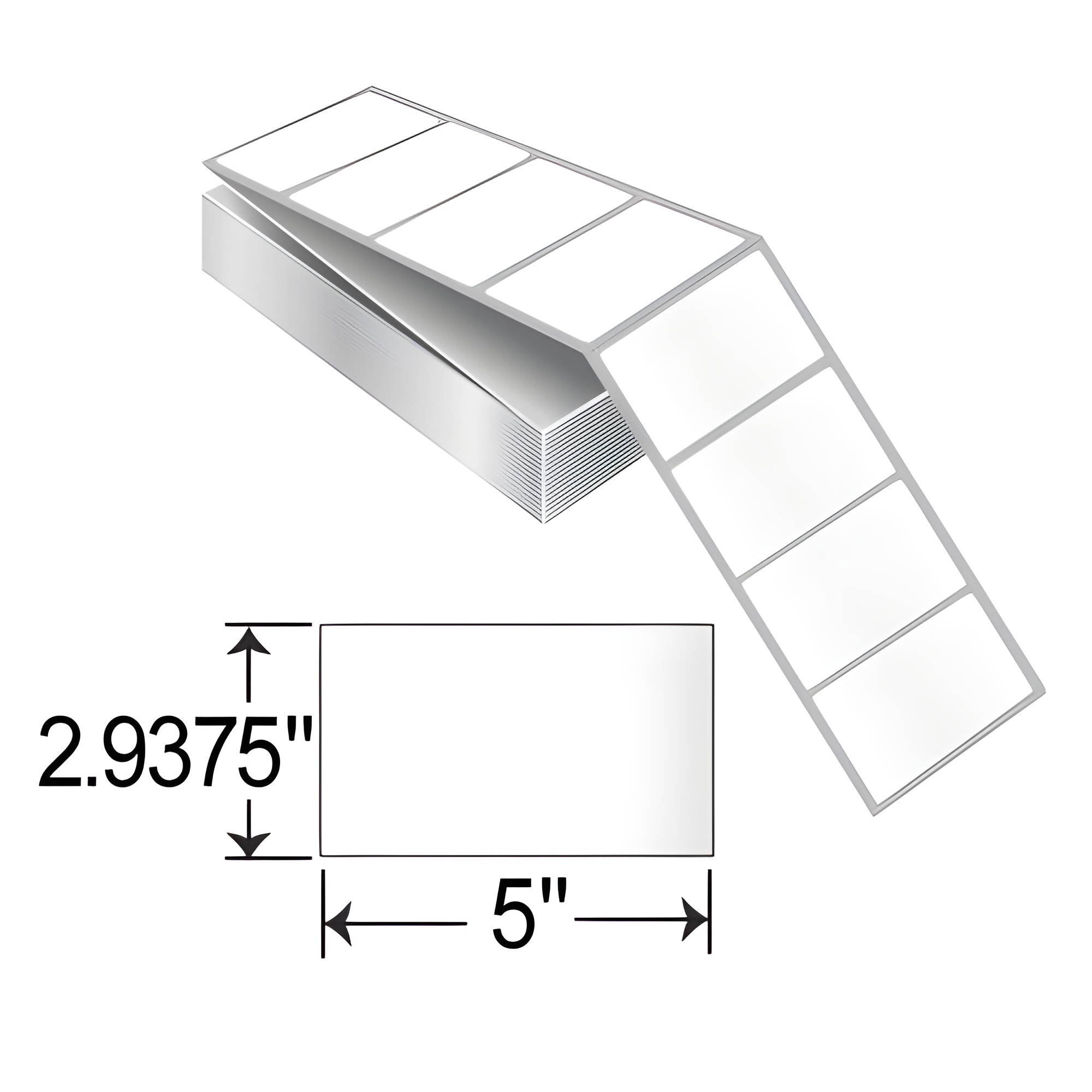 BCF 5 x 2.9375 Fanfold EDP Label AL50047-1HP