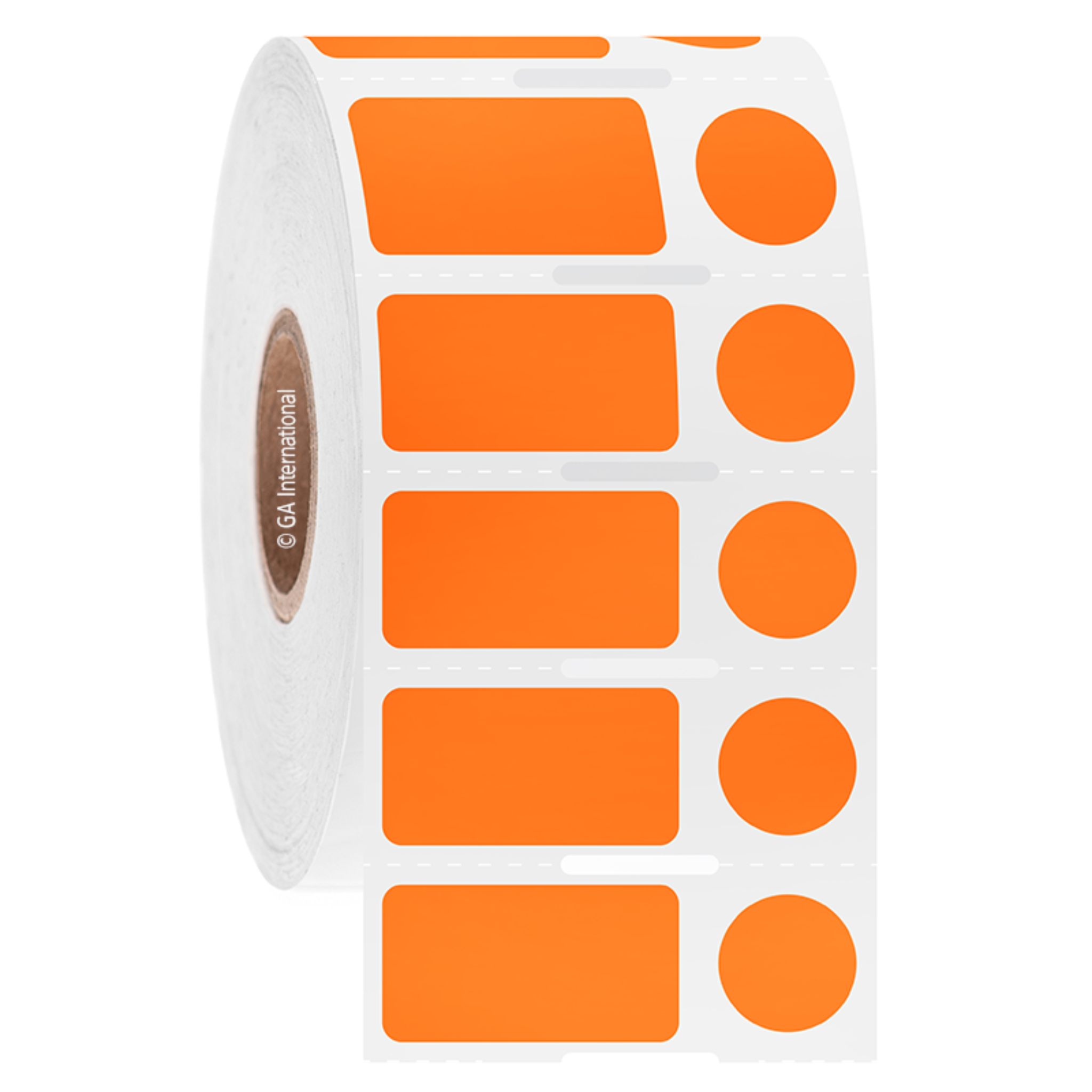 LabTAG .94" x 0.5" + 0.437" Circle Deep-Freeze TT Labels (Orange) FJT-52NOTC1-2OR