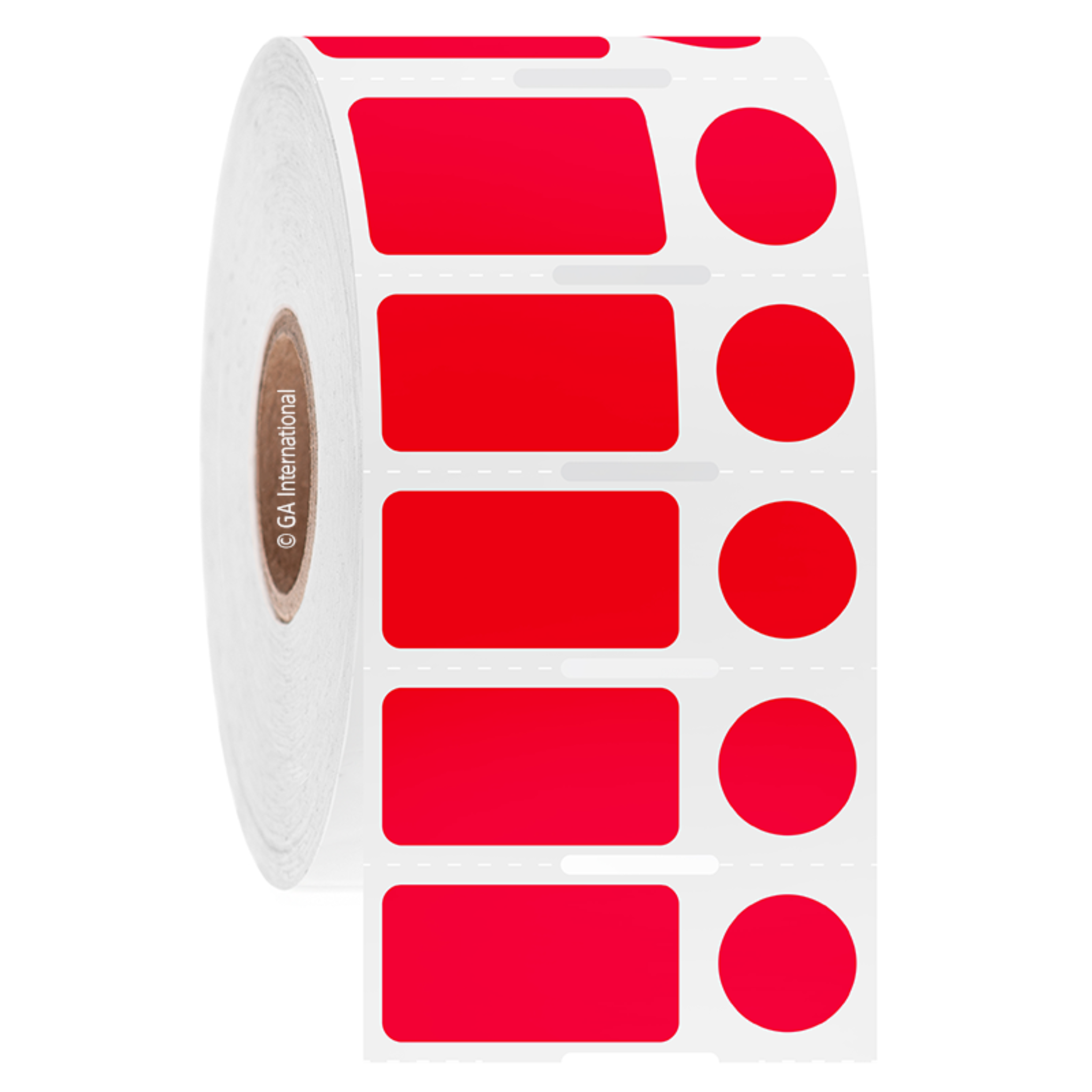 LabTAG .94" x 0.5" + 0.437" Circle Deep-Freeze TT Labels (Red) FJT-52NOTC1-2RE
