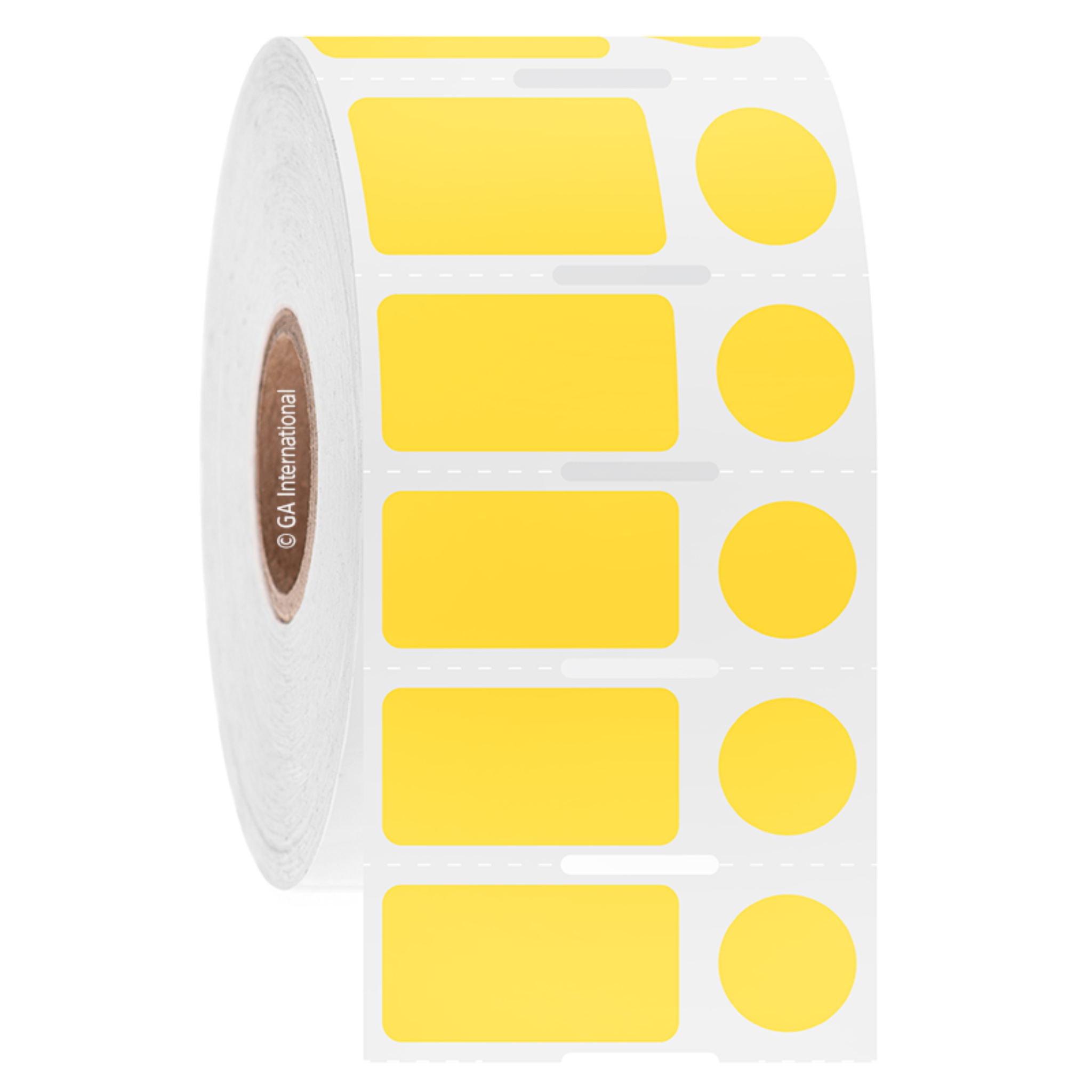 LabTAG .94" x 0.5" + 0.437" Circle Deep-Freeze TT Labels (Yellow) FJT-52NOTC1-2YE