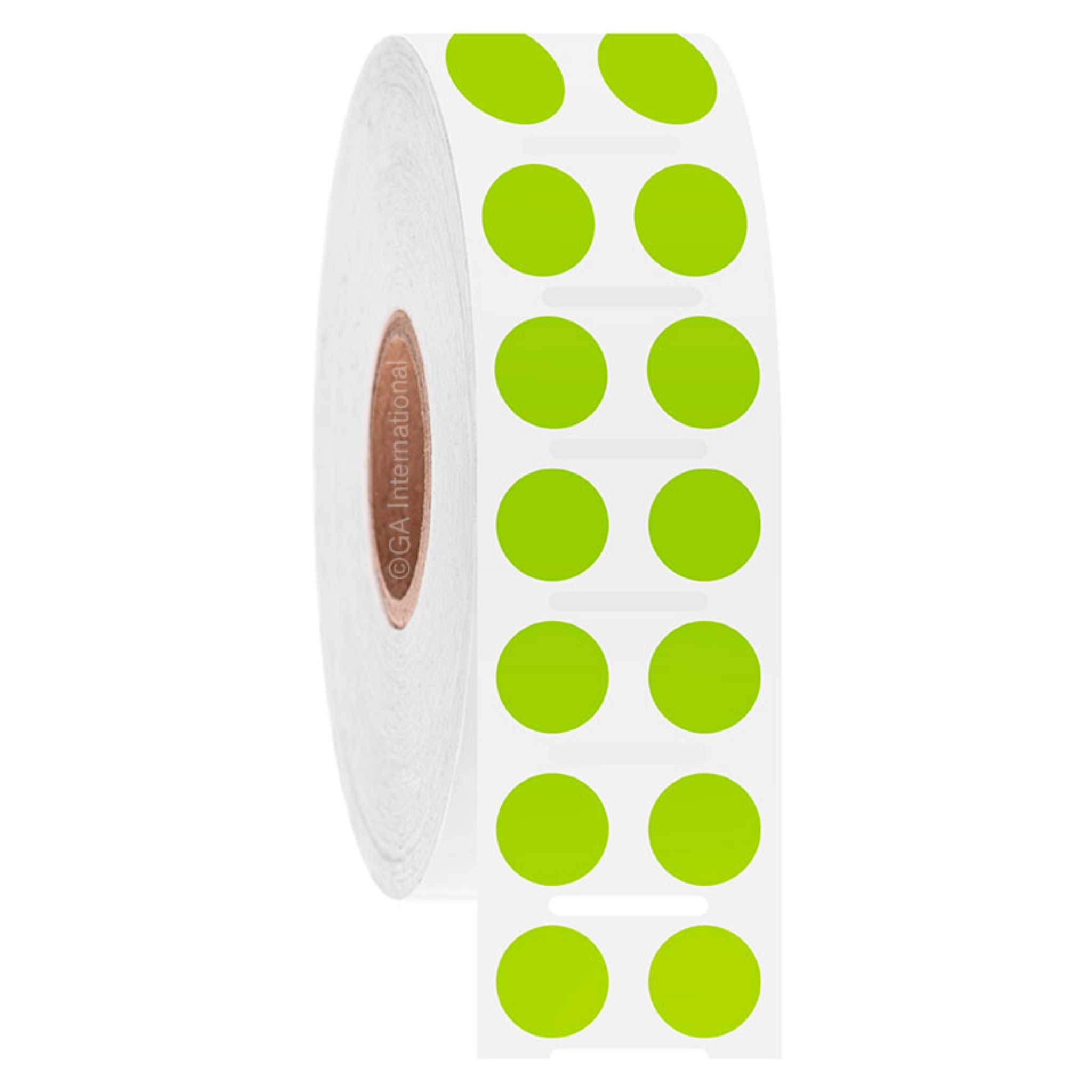 LabTAG 0.354" (circle) Notched TT Paper Labels (Green Apple) GPB-61NPNOTC1-2GA