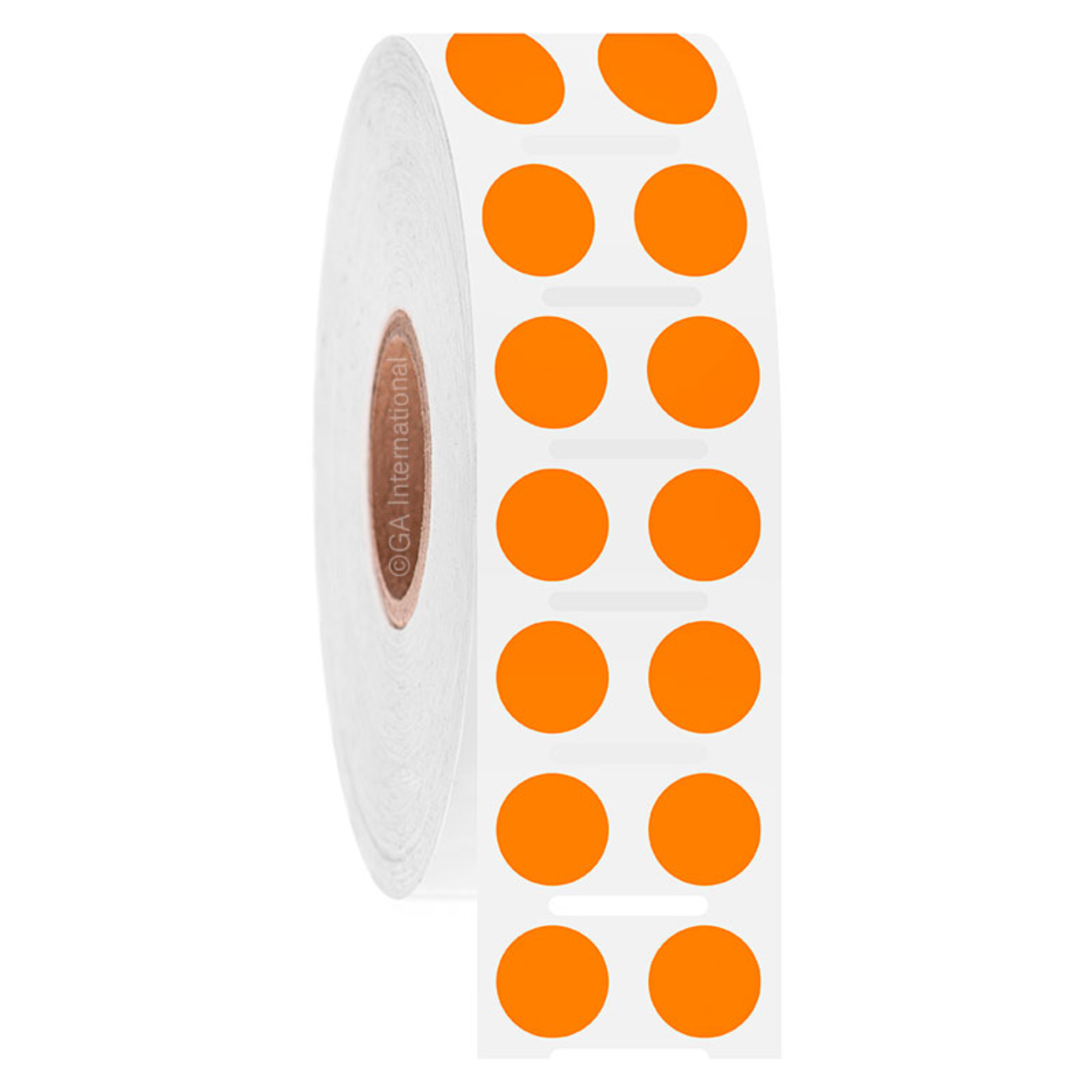 LabTAG 0.354" (circle) Notched TT Paper Labels (Orange) GPB-61NPNOTC1-2OR