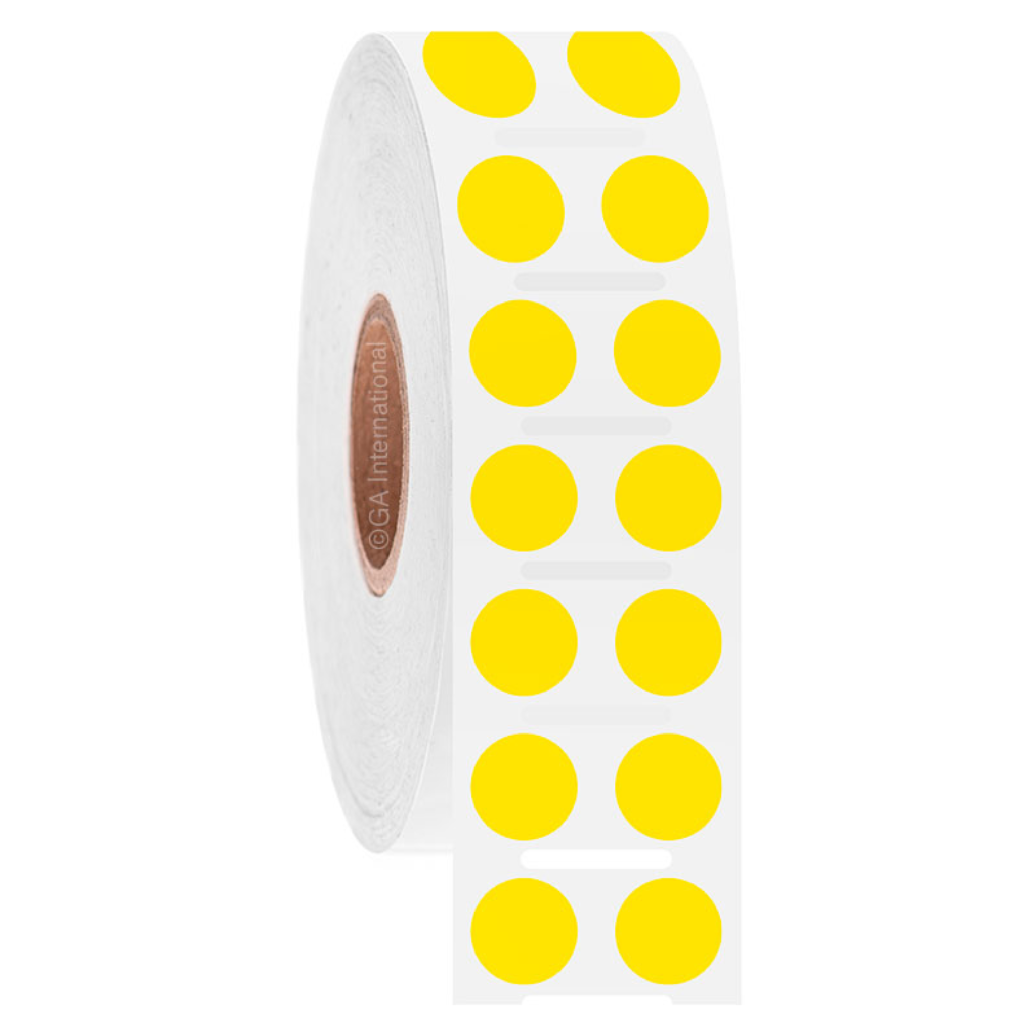 LabTAG 0.354" (circle) Notched TT Paper Labels (Yellow) GPB-61NPNOTC1-2YE