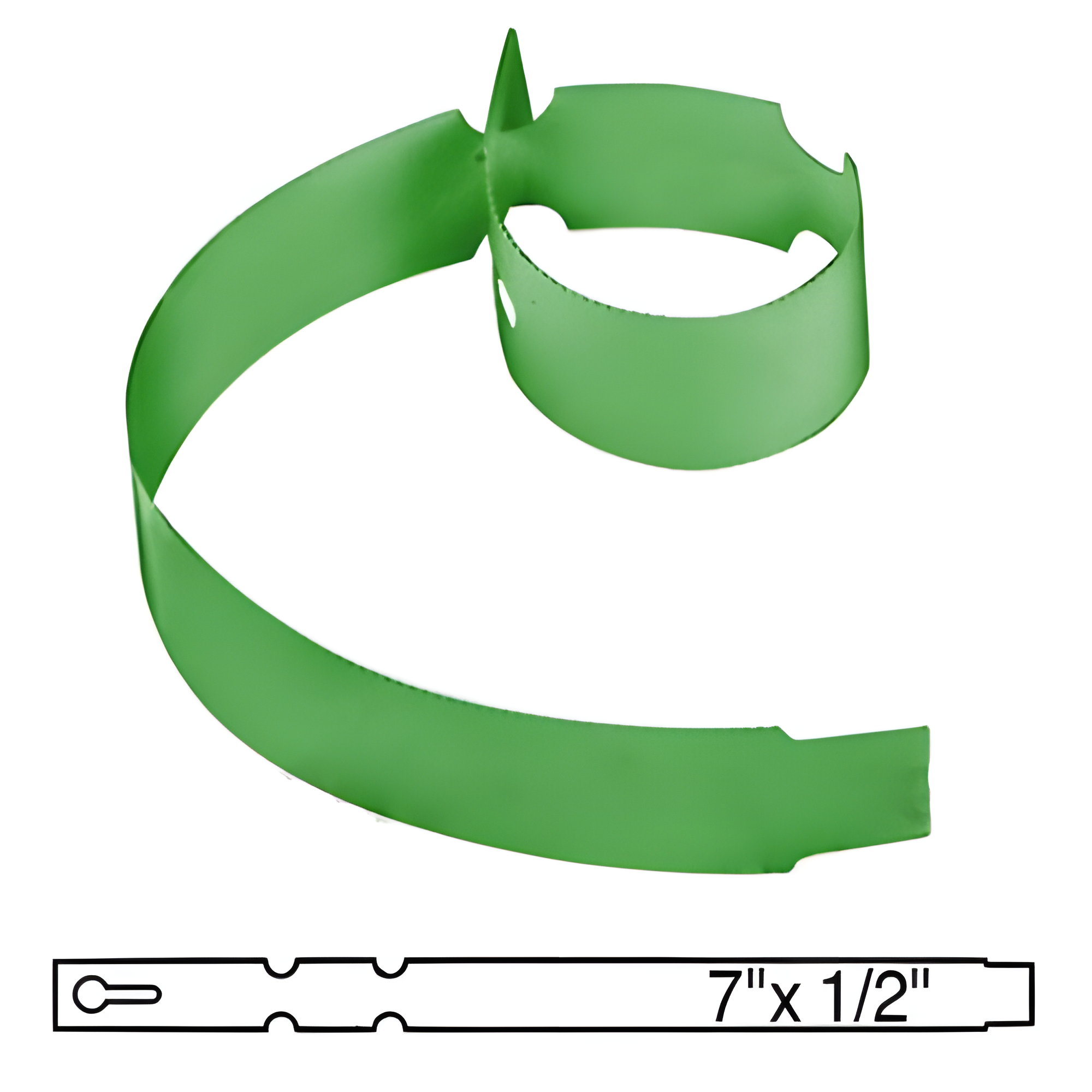 BarcodeFactory 7x0.5 Thermal Green Tree Wrap Tags [Non-Perforated] BAR-WP7X05-GR