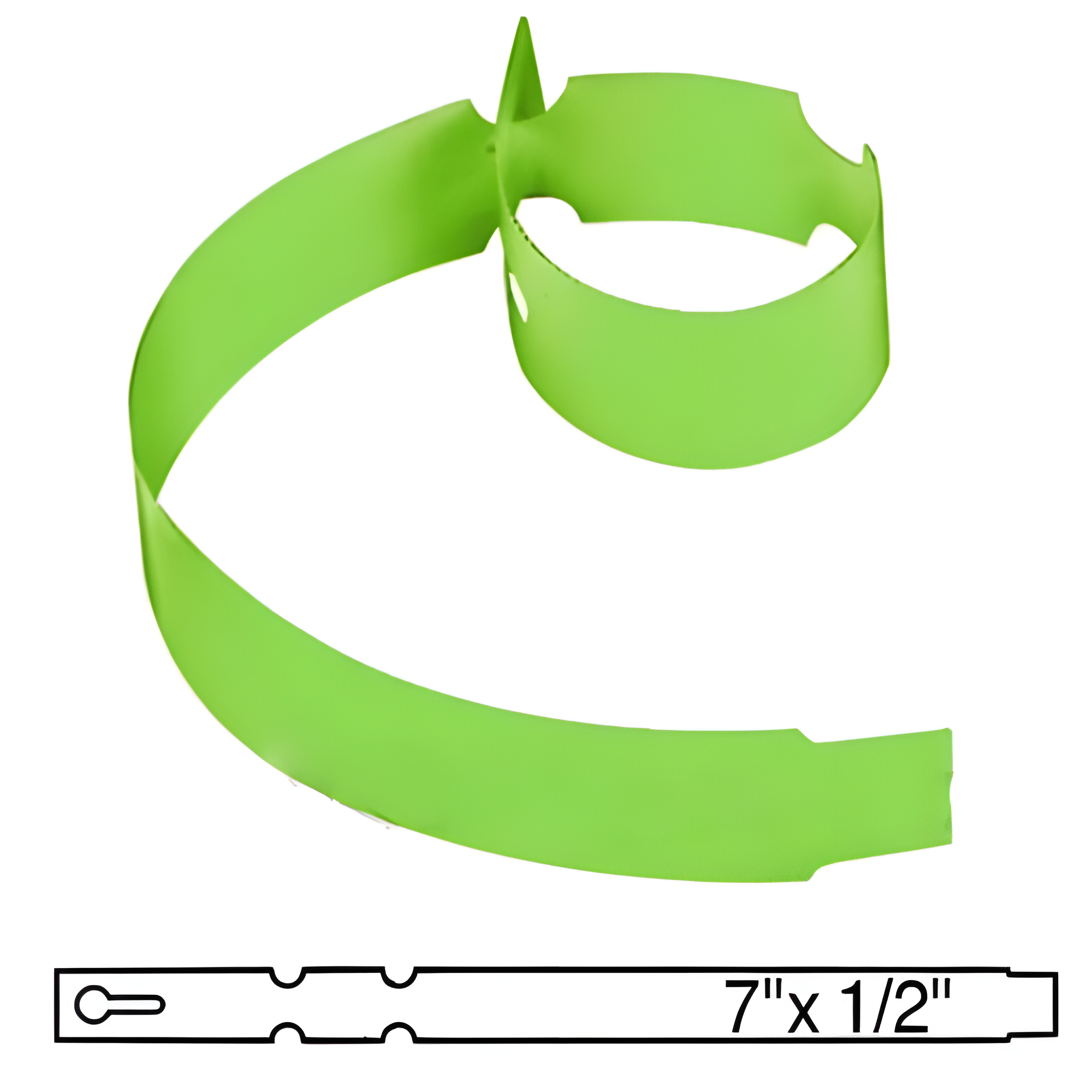 BarcodeFactory 7x0.5 Thermal Lime Tree Wrap Tags [Non-Perforated] BAR-WP7X05-LM