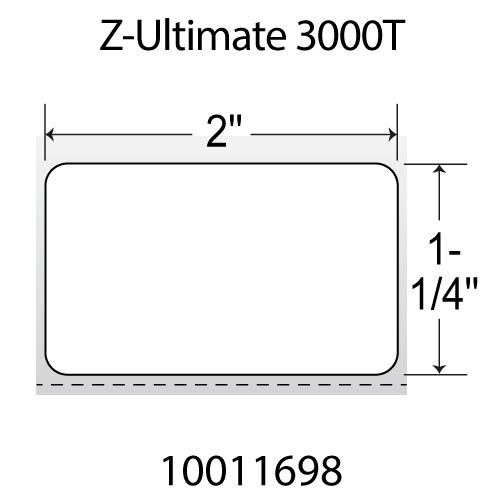 Zebra 2x1.25 Sterilization Label [Non-Perforated] 10011698