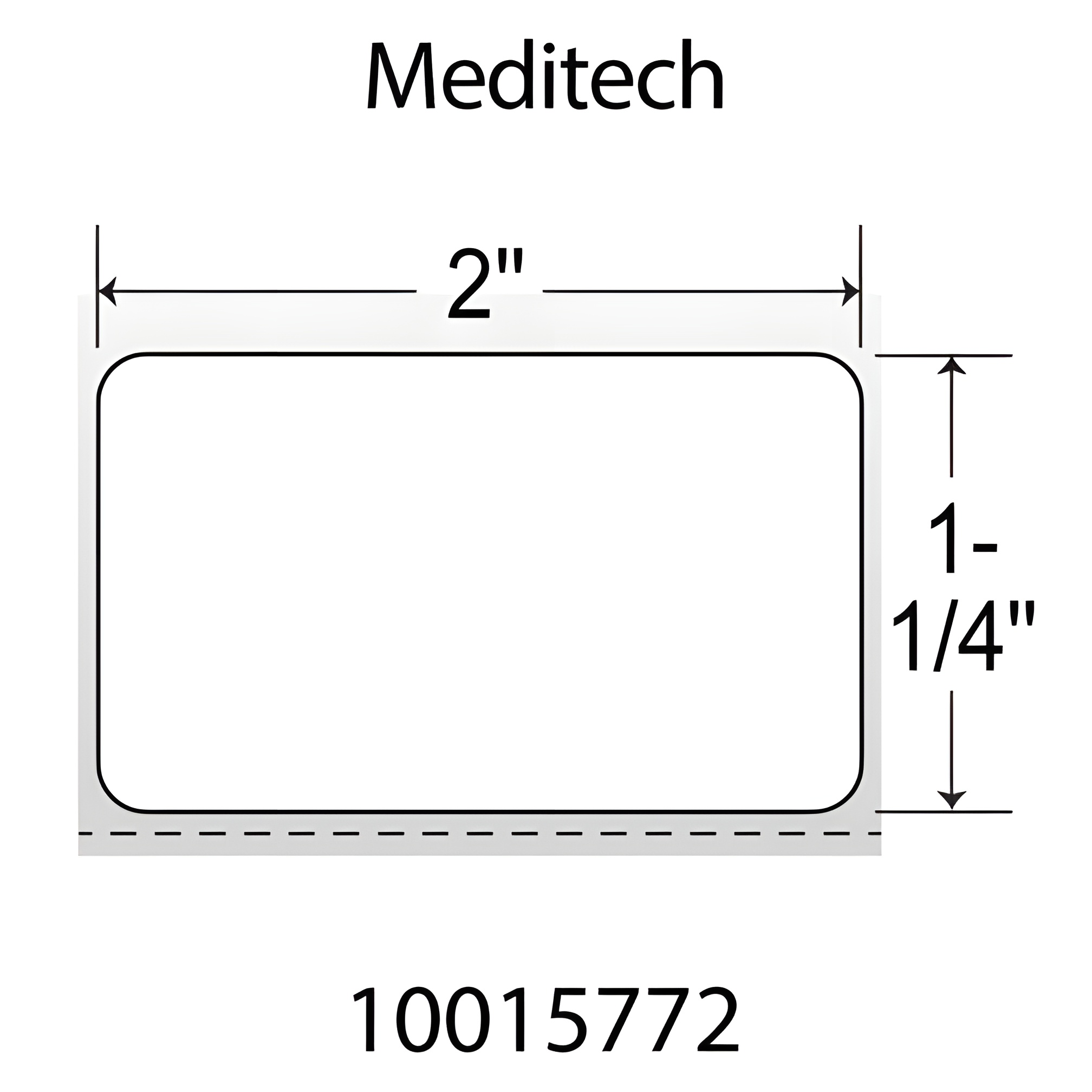 Zebra 8000D 2x1.25  DT Label [Perforated, Meditech Certified, Black Mark Sensing] 10015772
