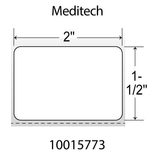 Zebra 8000D 2x1.5  DT Label [Perforated, Meditech Certified] 10015773-EA