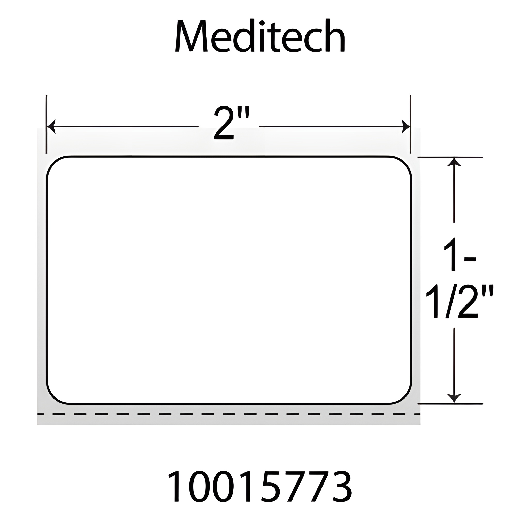 Zebra 8000D 2x1.5  DT Label [Premium Top Coated, Perforated, Meditech Certified] 10015773-EA