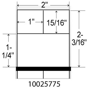 Zebra 8000D 2x2.1875  DT Label [Perforated, Cerner Certified, Black Mark Sensing] 10015775