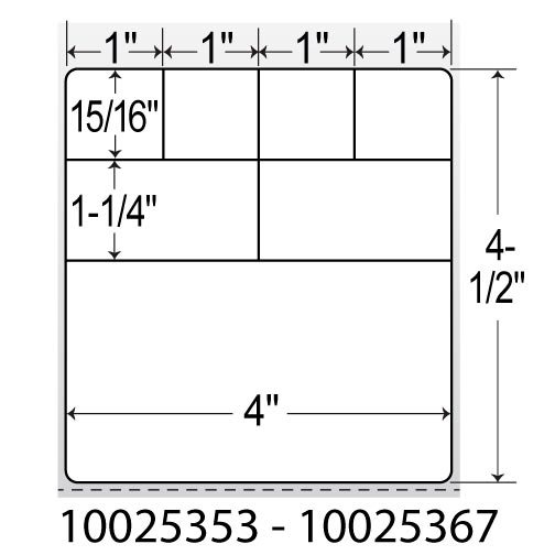 Zebra 8000D 4x4.5  DT Label [Premium Top Coated, Perforated, Cerner Certified] 10025367