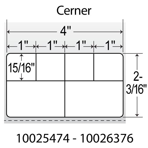 Zebra 8000D 4x2.1875  DT Label [Premium Top Coated, Perforated, Cerner Certified] 10025474