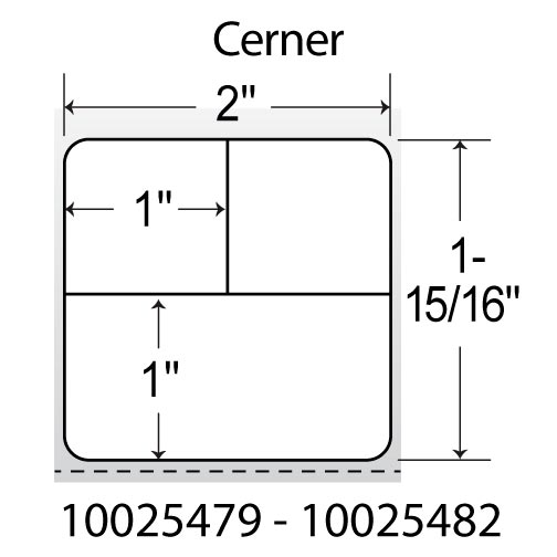 Zebra 8000D 2x1.9375  DT Label [Premium Top Coated, 3up, Perforated, Cerner Certified, Slit] 10025482