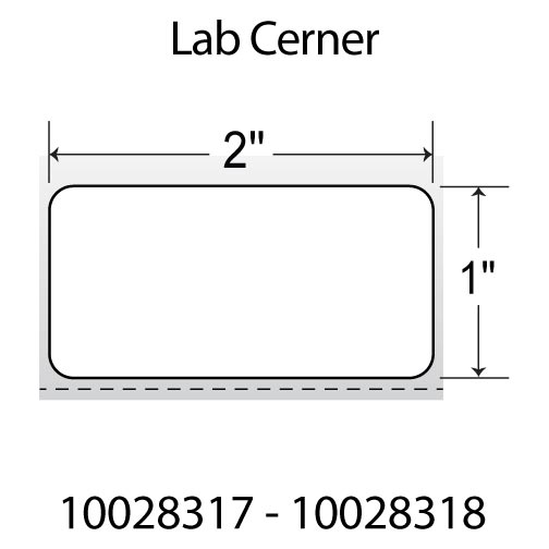 Zebra 8000D 2x1  DT Label [Premium Top Coated, Perforated, Cerner Certified] 10028318