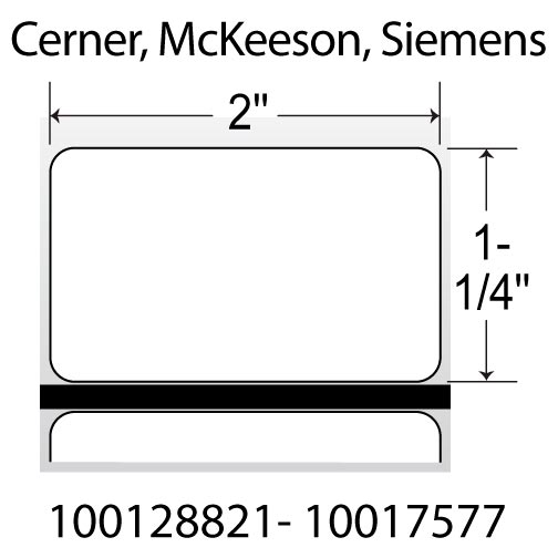 Zebra PolyPro 4000D 2x1.25 Polypropylene DT Label [Perforated, Cerner Certified] 10028821