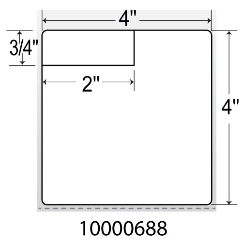 Zebra 8000T 4x4 Polypropylene TT Label [Perforated, Blood Bag] HC10000688