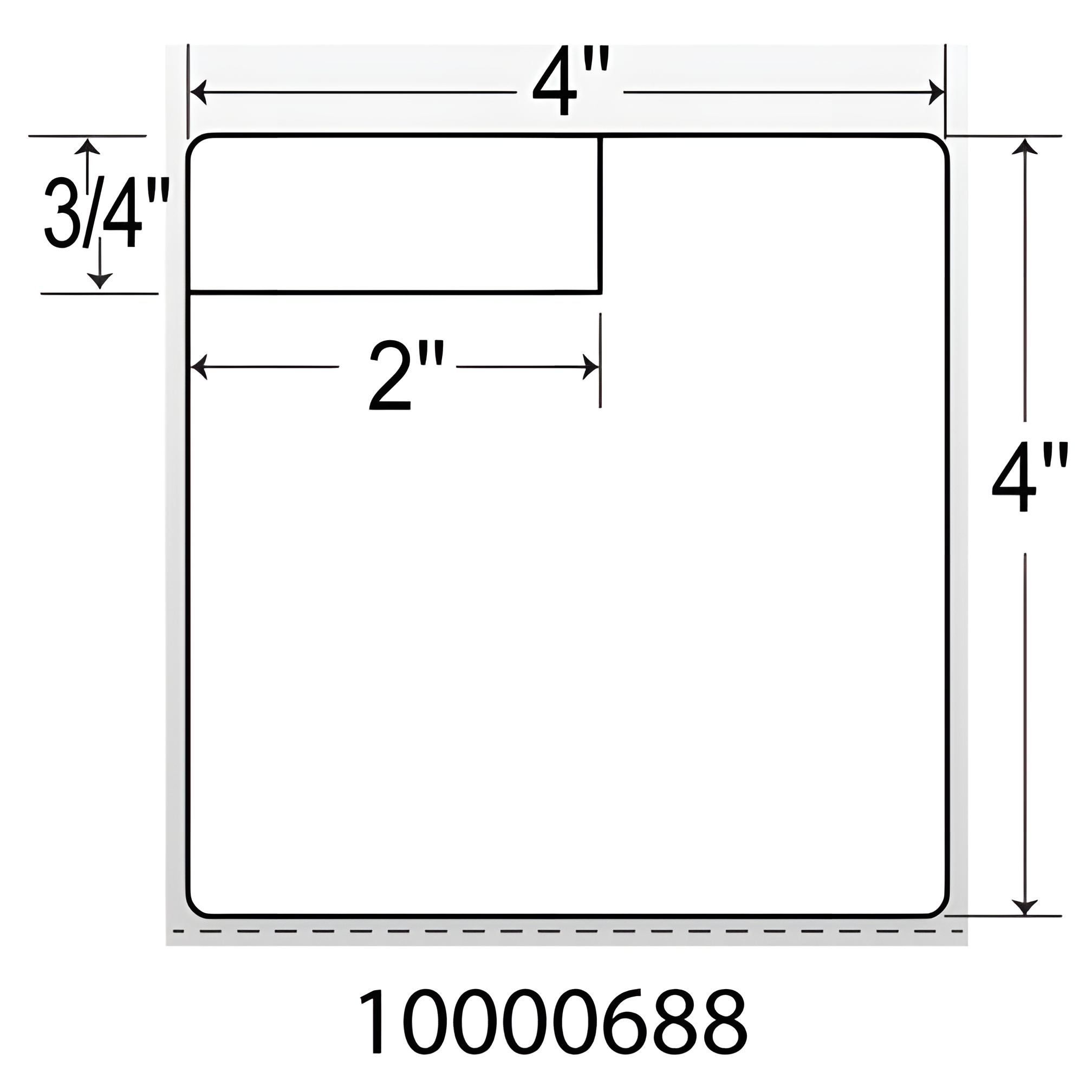 Zebra 8000T 4x4 Polypropylene TT Label [Perforated, Blood Bag] HC10000688